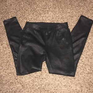 Free People Blk Vegan Faux Leather Moro Leg Sz 2